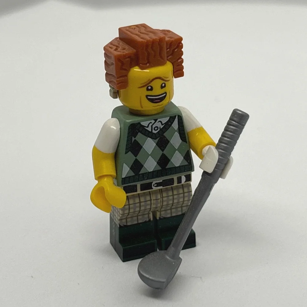 LEGO Movie 2 Gone Golfin Minifigure Golfer President Business Green Argyle 71023
